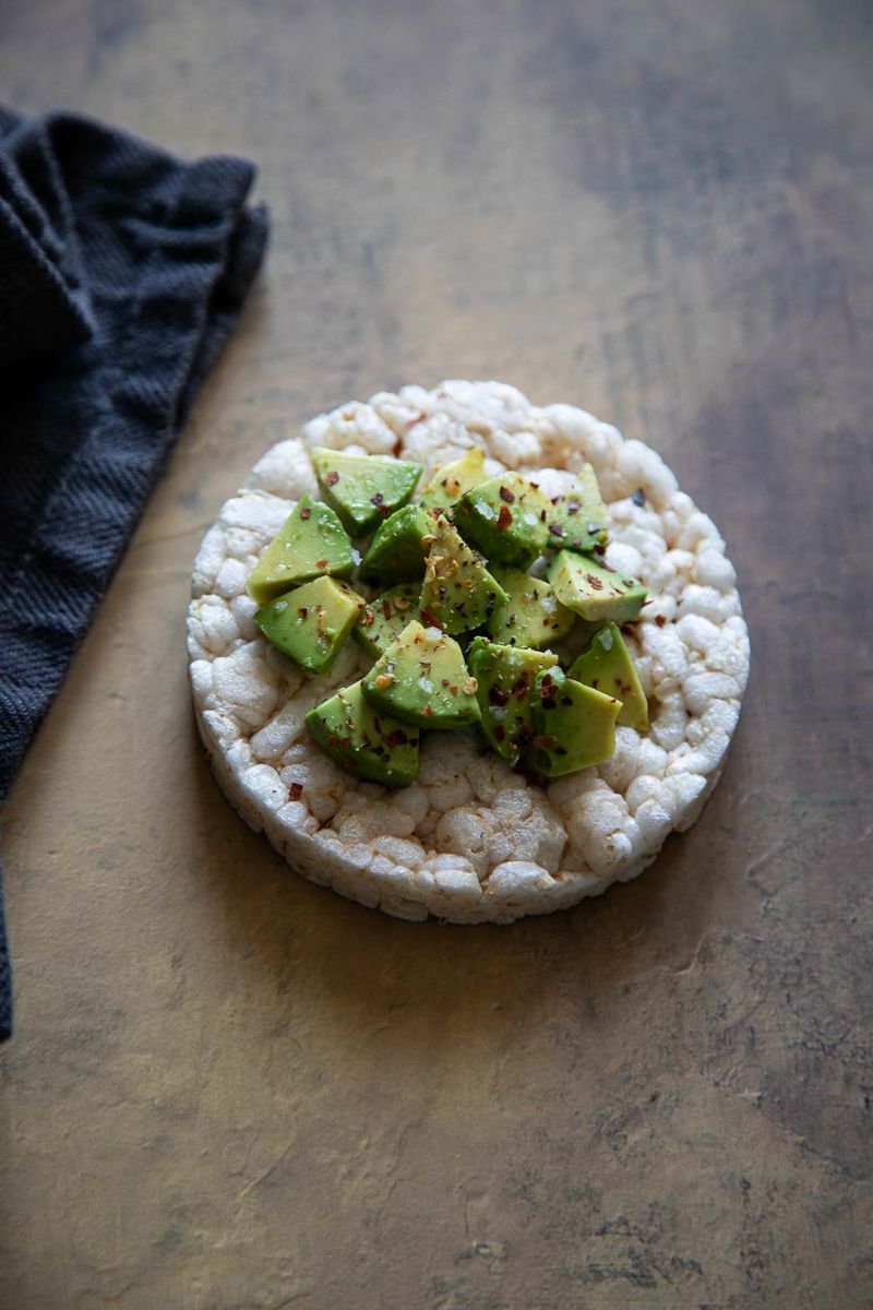 Rice Cake Stacks with Avocado and Everything Seasoning