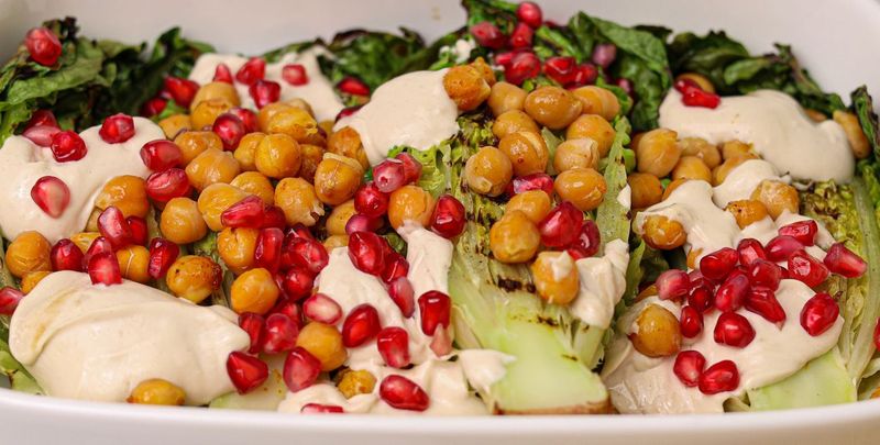 Grilled Romaine with Tahini Dressing