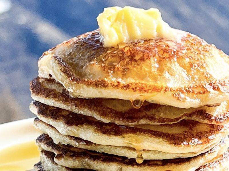 Crempog Stacked Pancakes with Butter