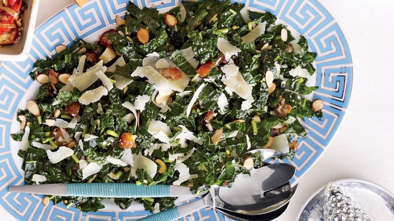 Kale Caesar Salad With Toasted Almonds
