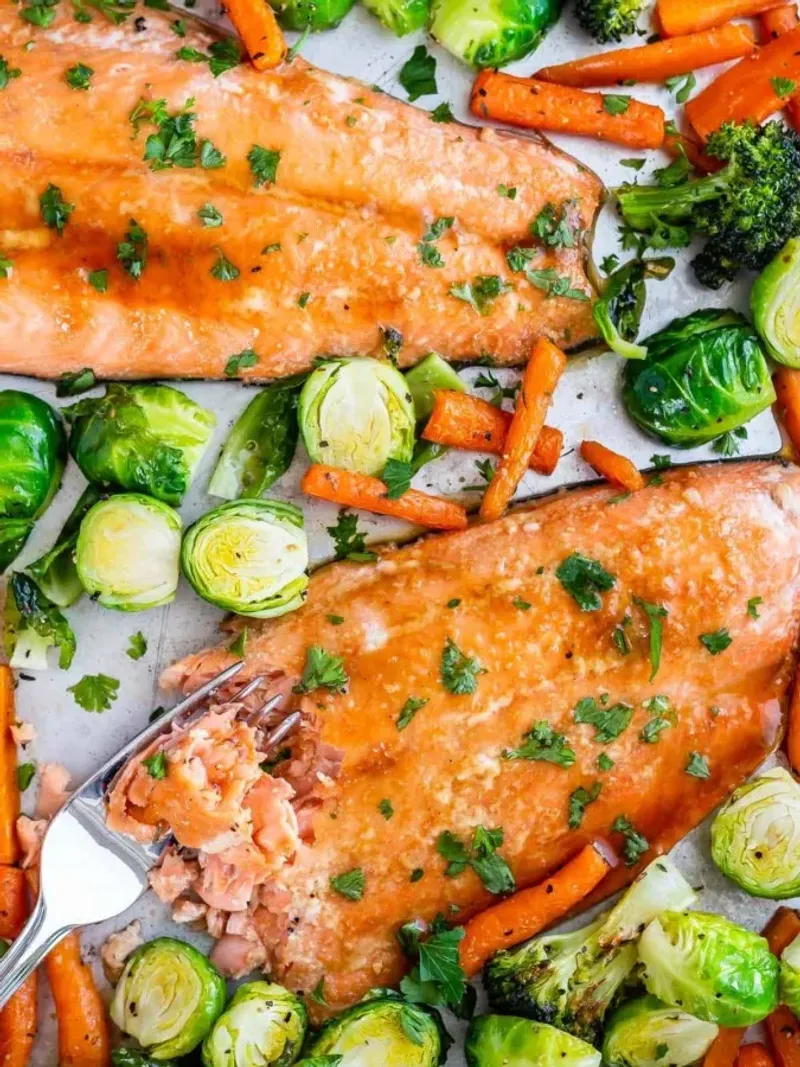 Maple Glazed Salmon with Sweet Potatoes