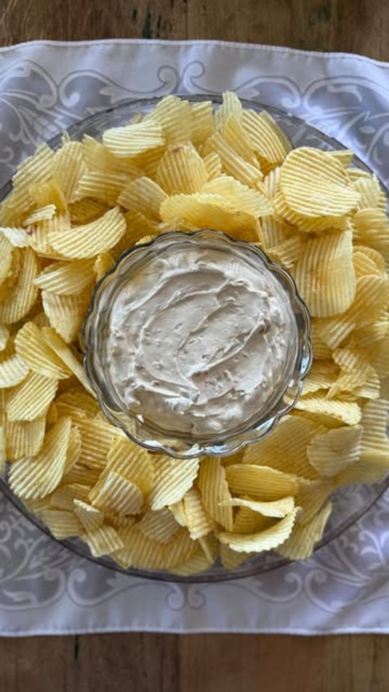 Cheese and Onion Crisps in a Bowl