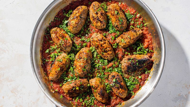 Greek Soutzoukakia (Cumin-Spiced Meatballs in Red Sauce)