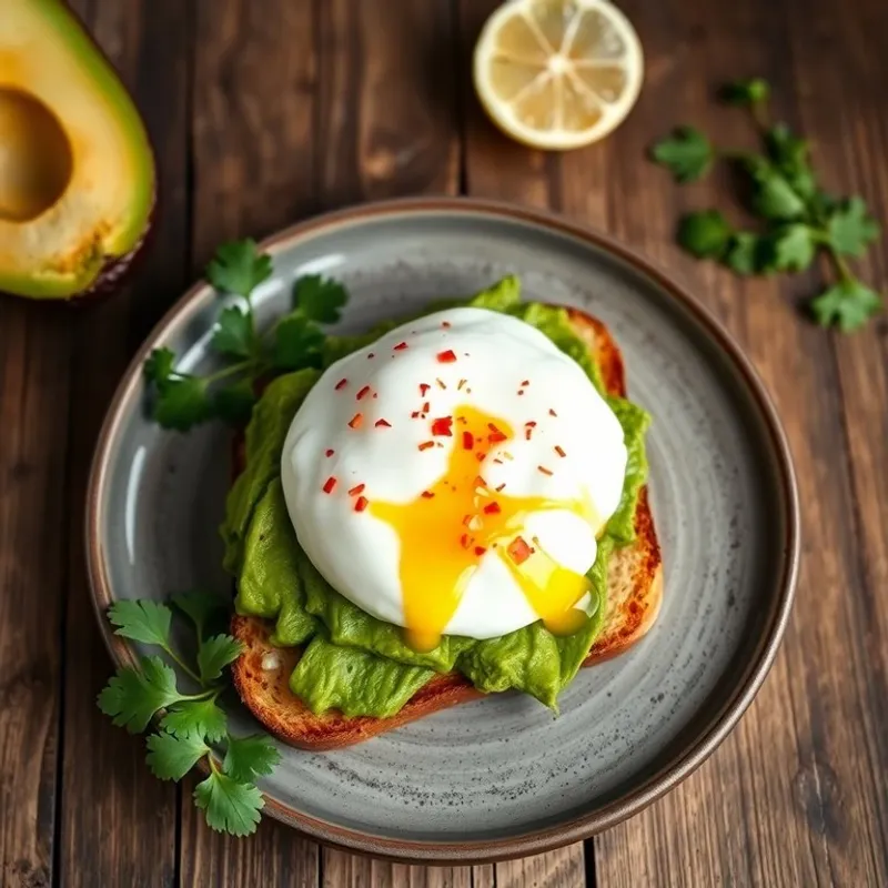 Avocado Toast With Poached Egg and Chili Flakes