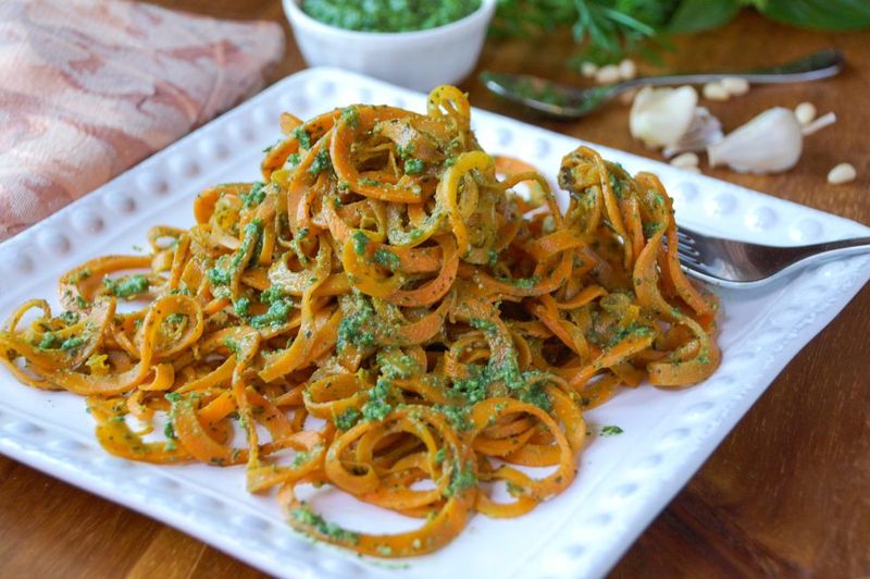 Carrot Noodles with Pesto