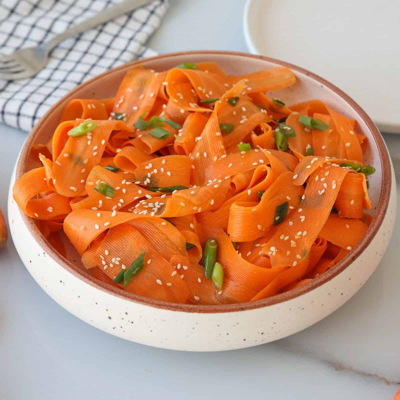 Carrot Ribbon Salad with Tahini Dressing