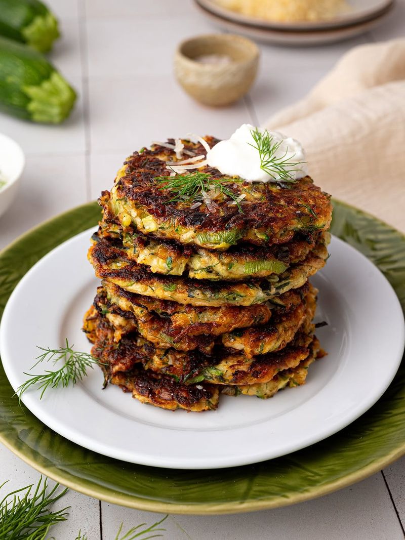 Zucchini Fritters with Yogurt Dip