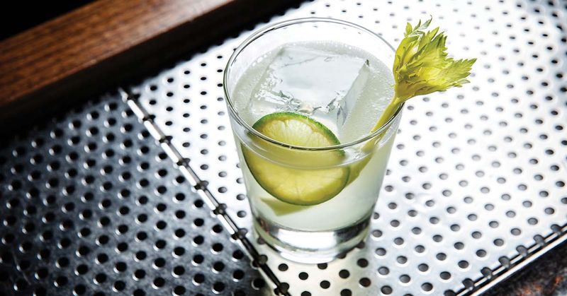 Celery Juice Cocktail with Ginger and Lime