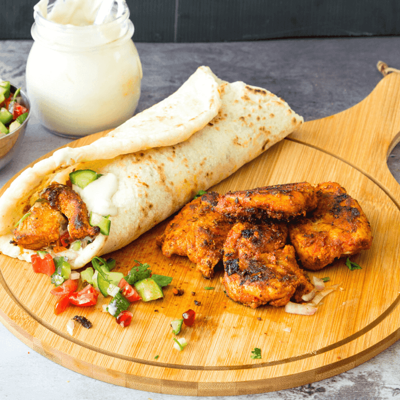 Chicken Shawarma Turkish Style With Tahini Drizzle