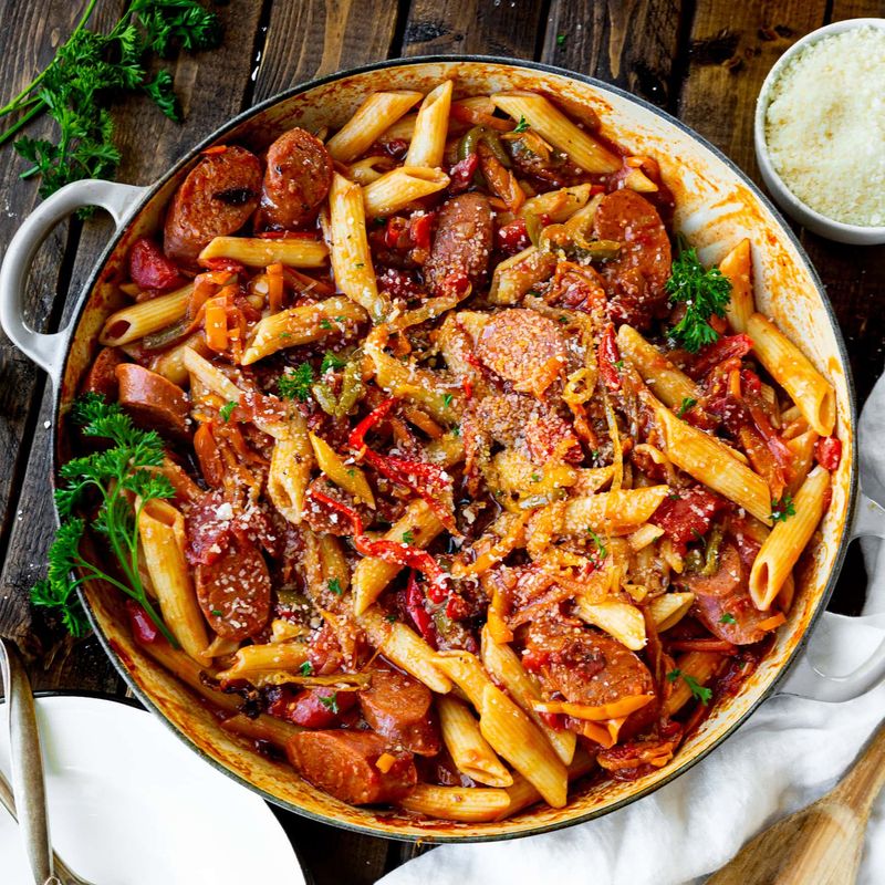 One-Pan Sausage and Pepper Pasta