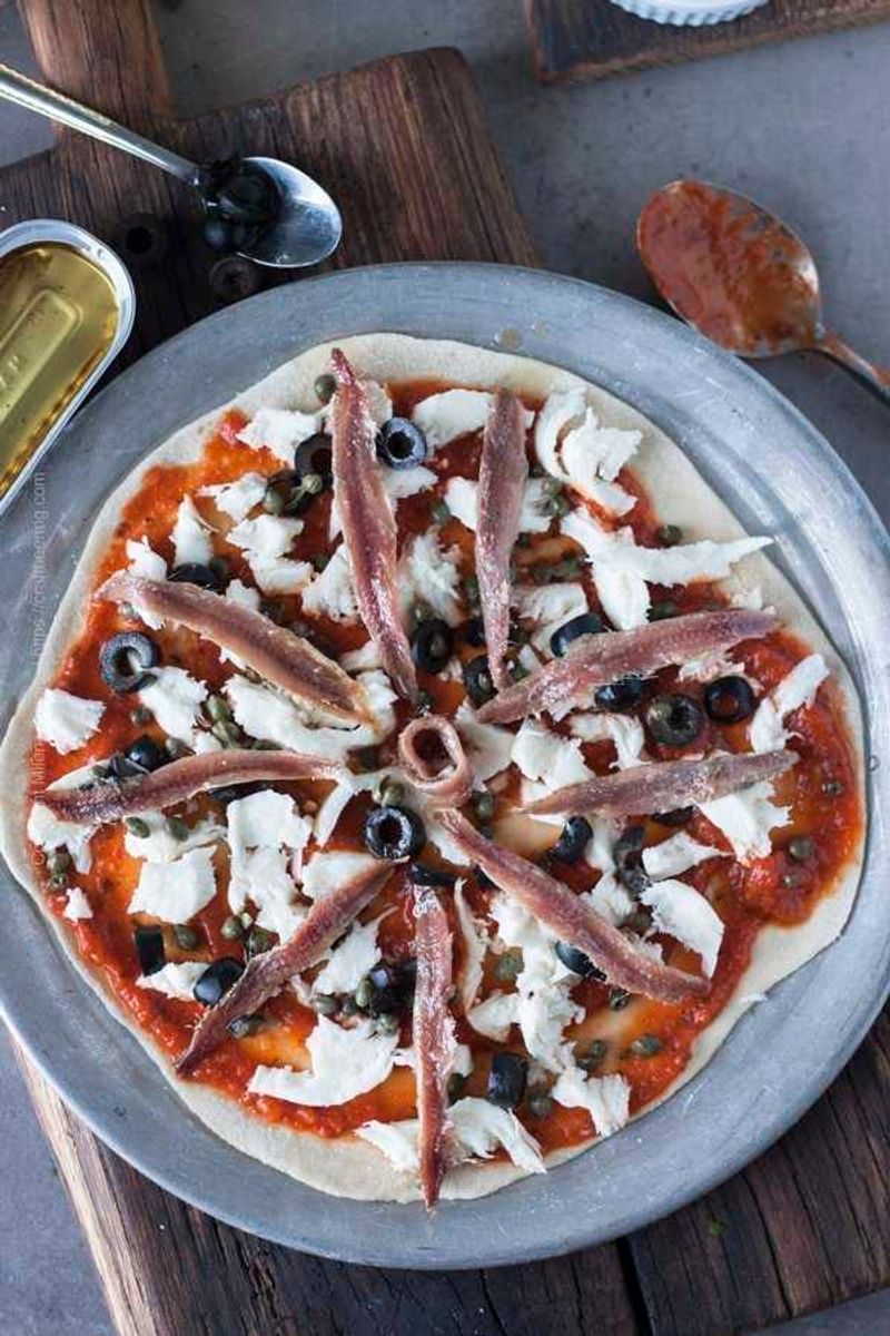 Anchovies on Homemade Pizza