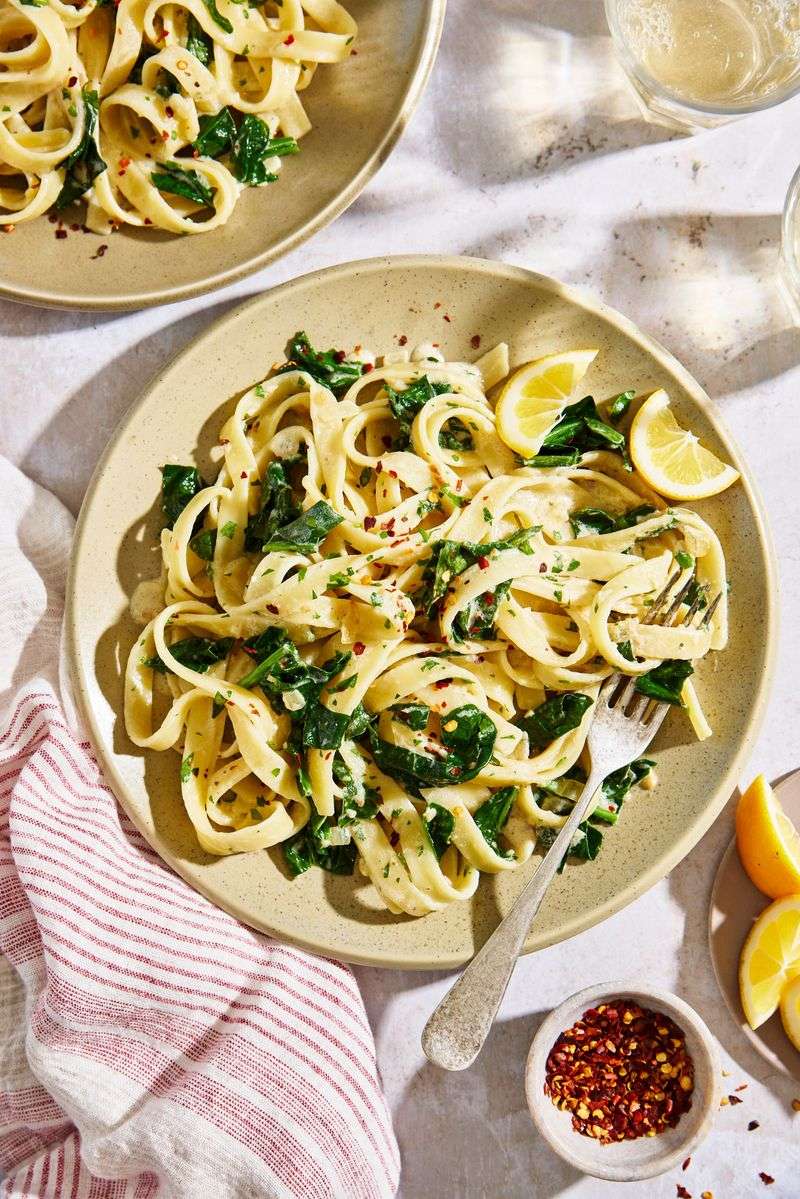 Spinach and Goat Cheese Pasta