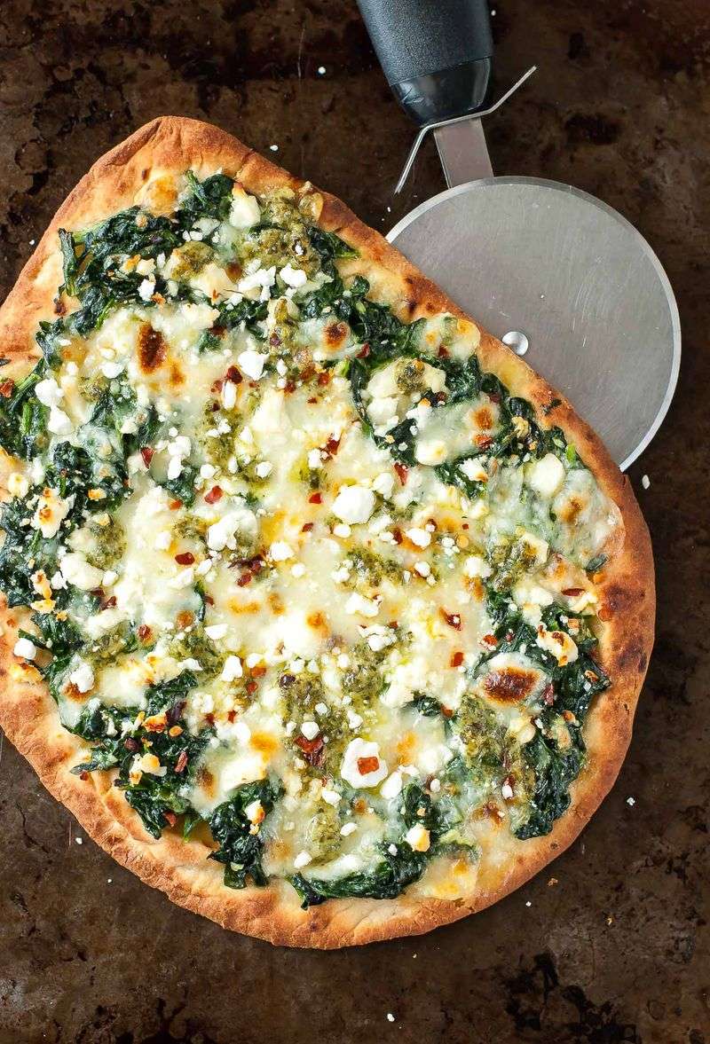 Spinach Flatbread Pizza