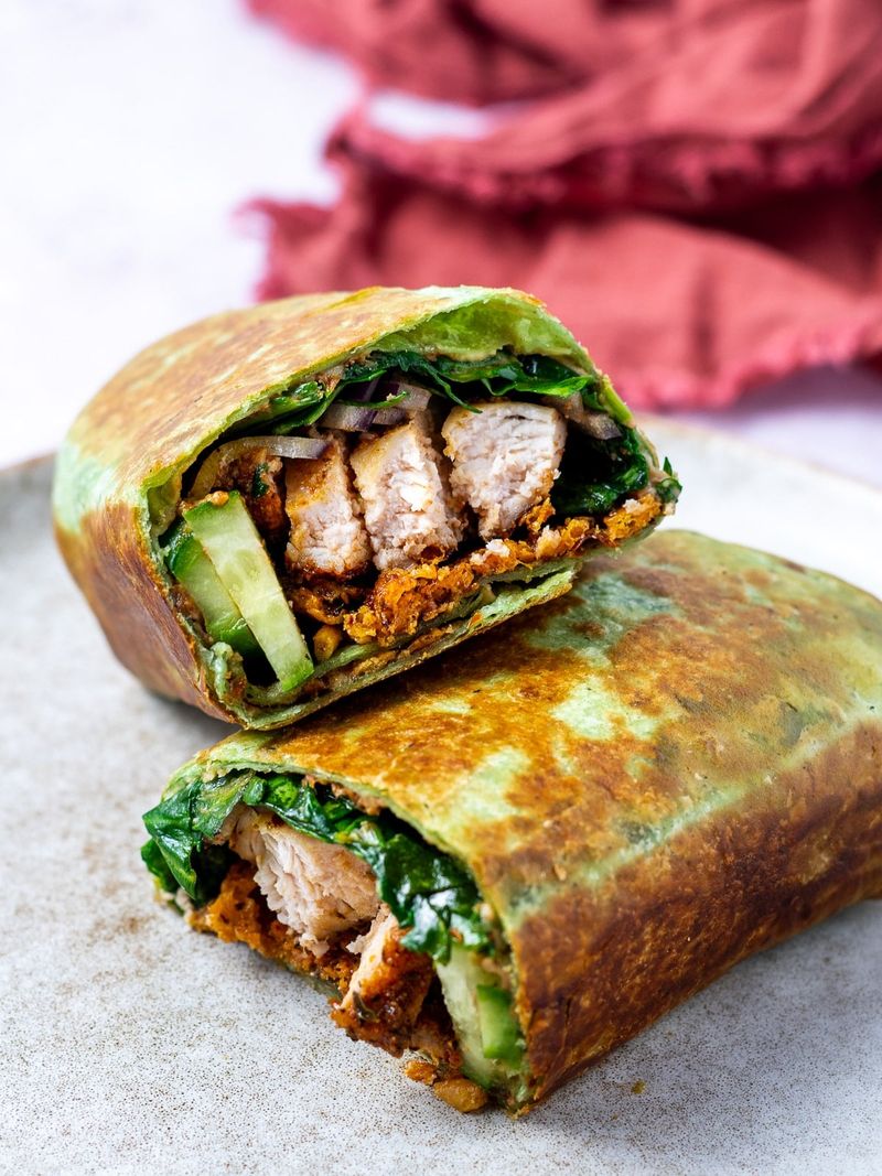 Grilled Chicken and Hummus Wrap