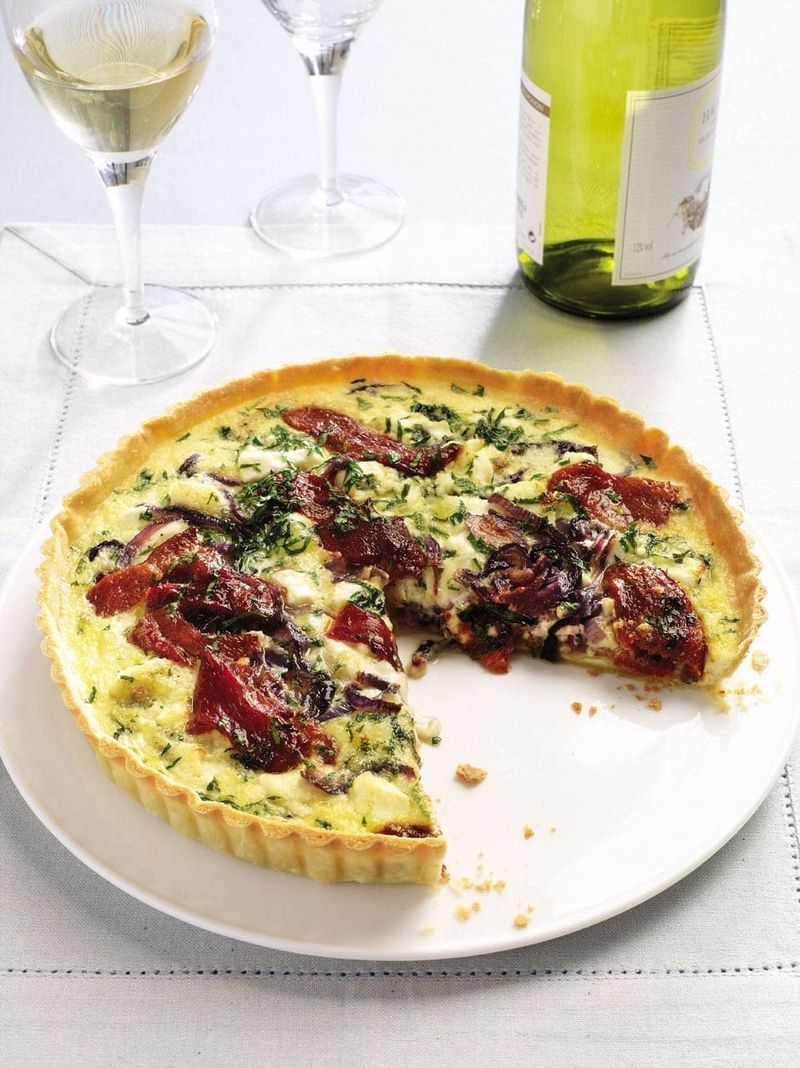 Roasted Red Pepper and Goat Cheese Quiche
