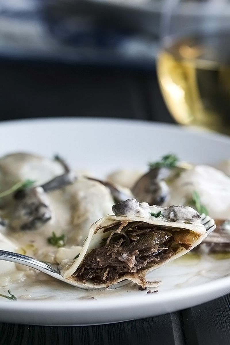 Short Rib and Goat Cheese Ravioli