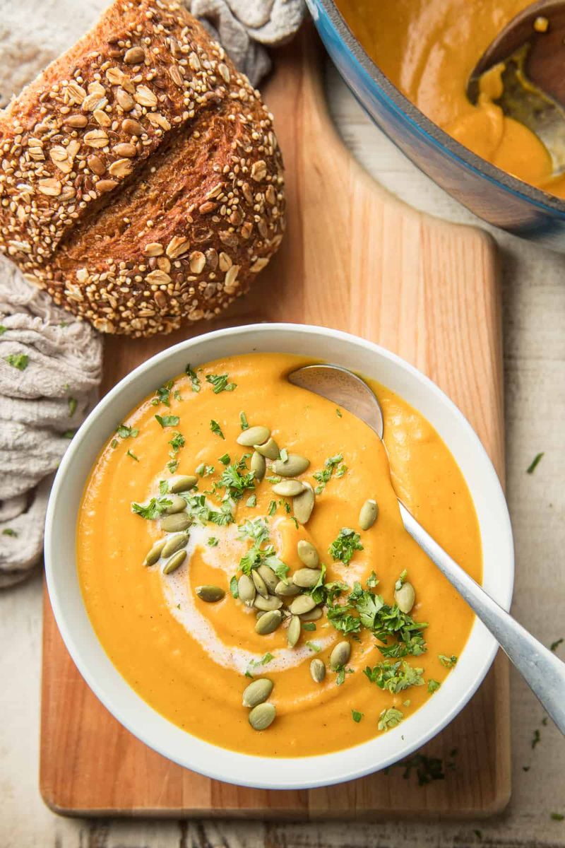 Butternut Squash Soup With Crusty Bread