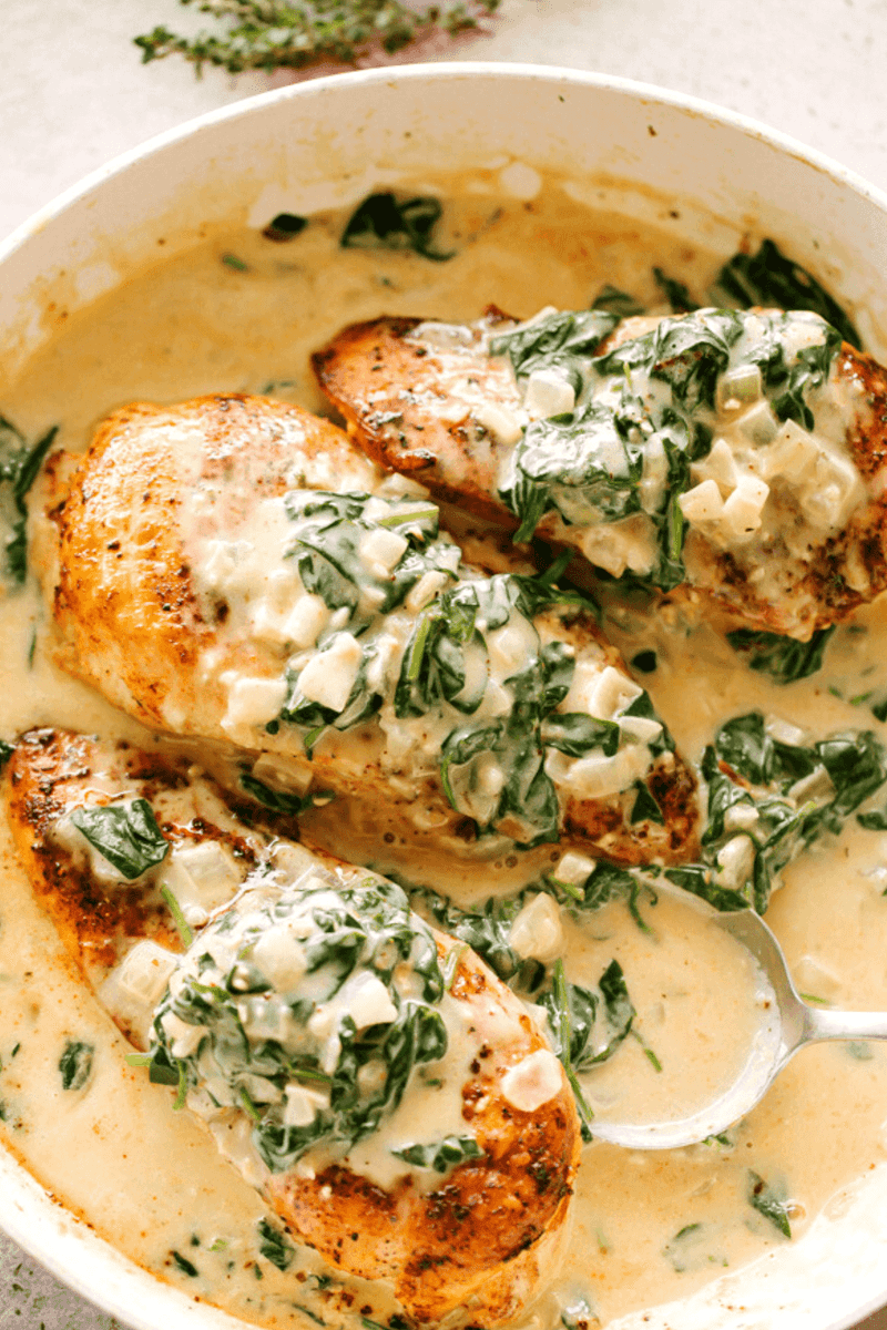 Creamed Spinach Chicken Bake