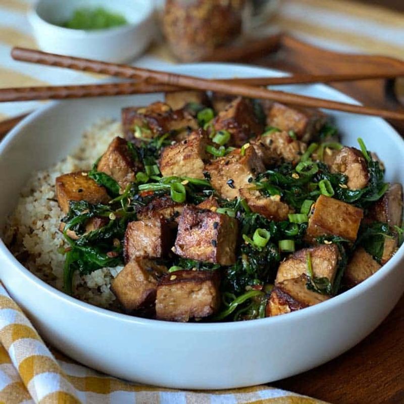 Spinach Tofu Stir Fry