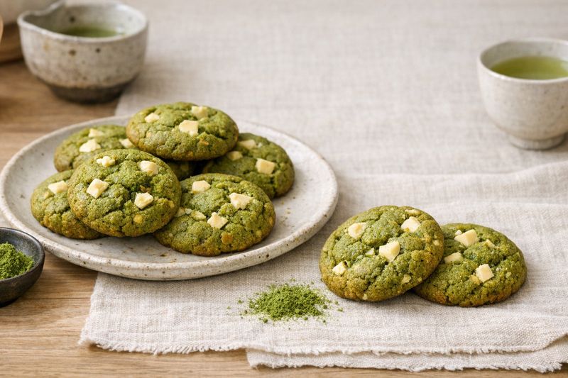 Matcha and White Chocolate Biscuit