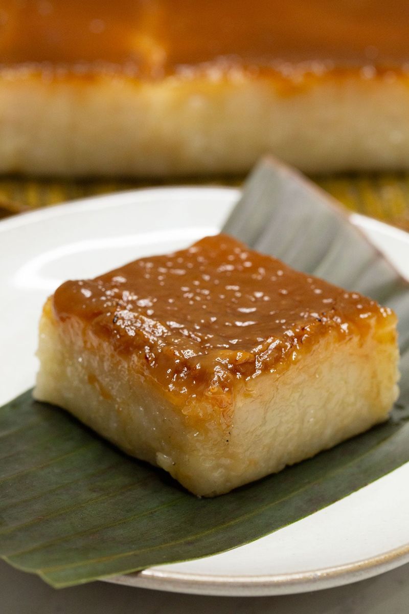 Bibingkang Malagkit (Filipino Steamed Sticky Rice Cake)