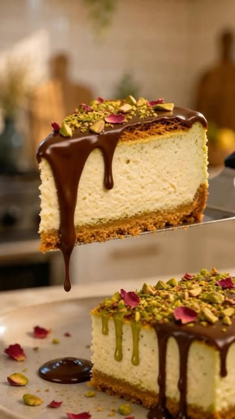 Pistachio Kunafa Cheesecake – Dubai