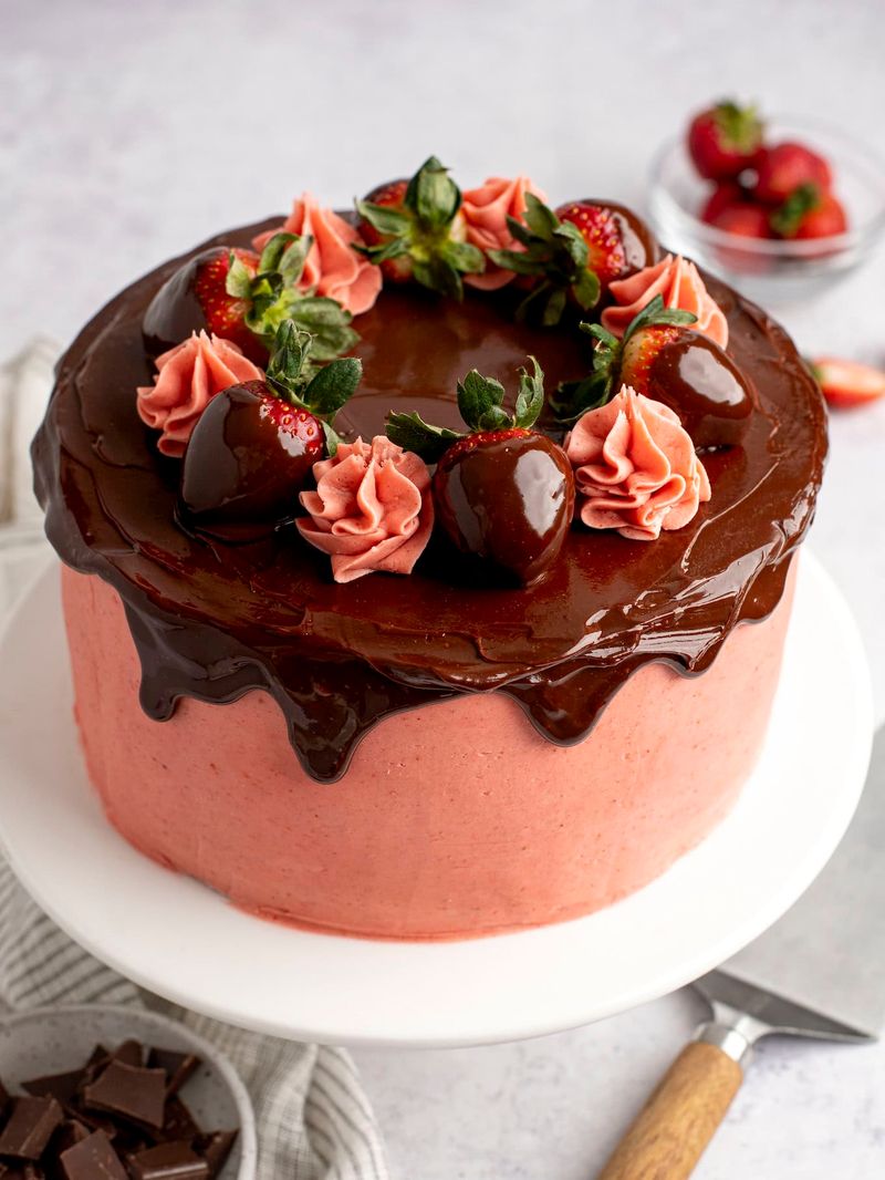 Strawberry Drip Cake