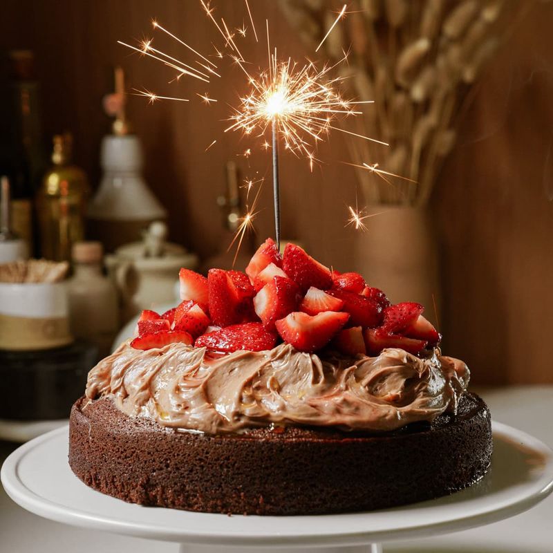 Strawberry Basil Olive Oil Cake
