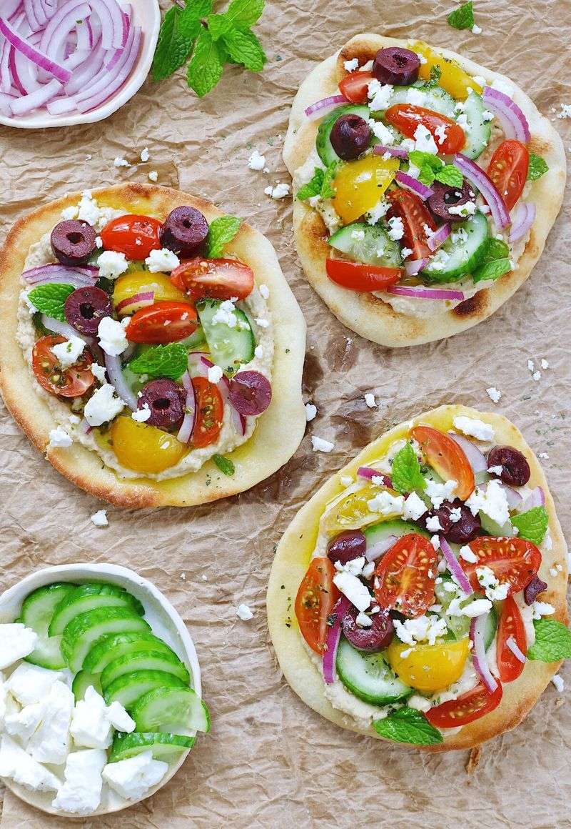 Hummus and Veggie Flatbread