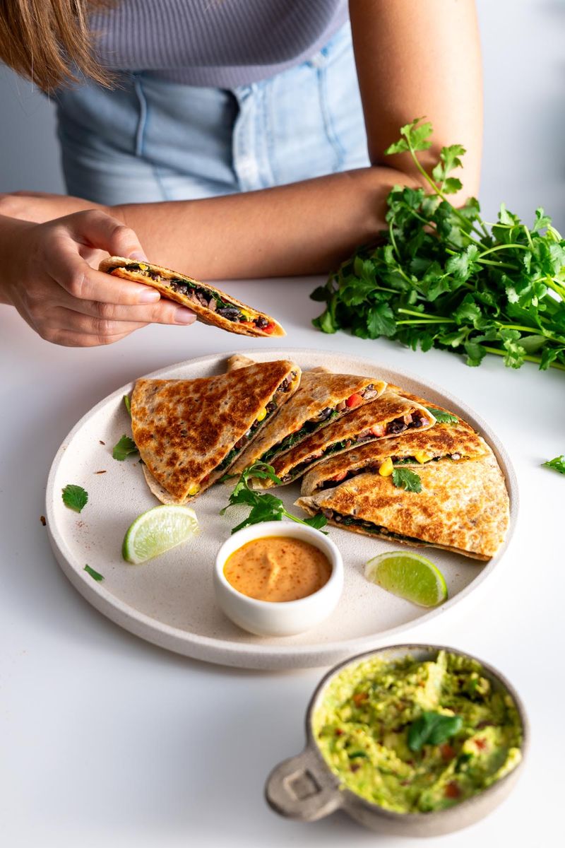 Black Bean Quesadilla Wedges
