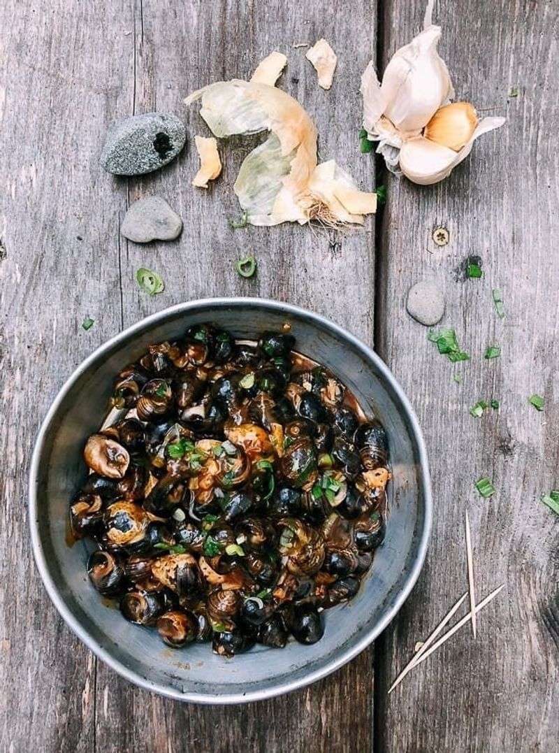 Periwinkle Salad with Pickled Cucumber