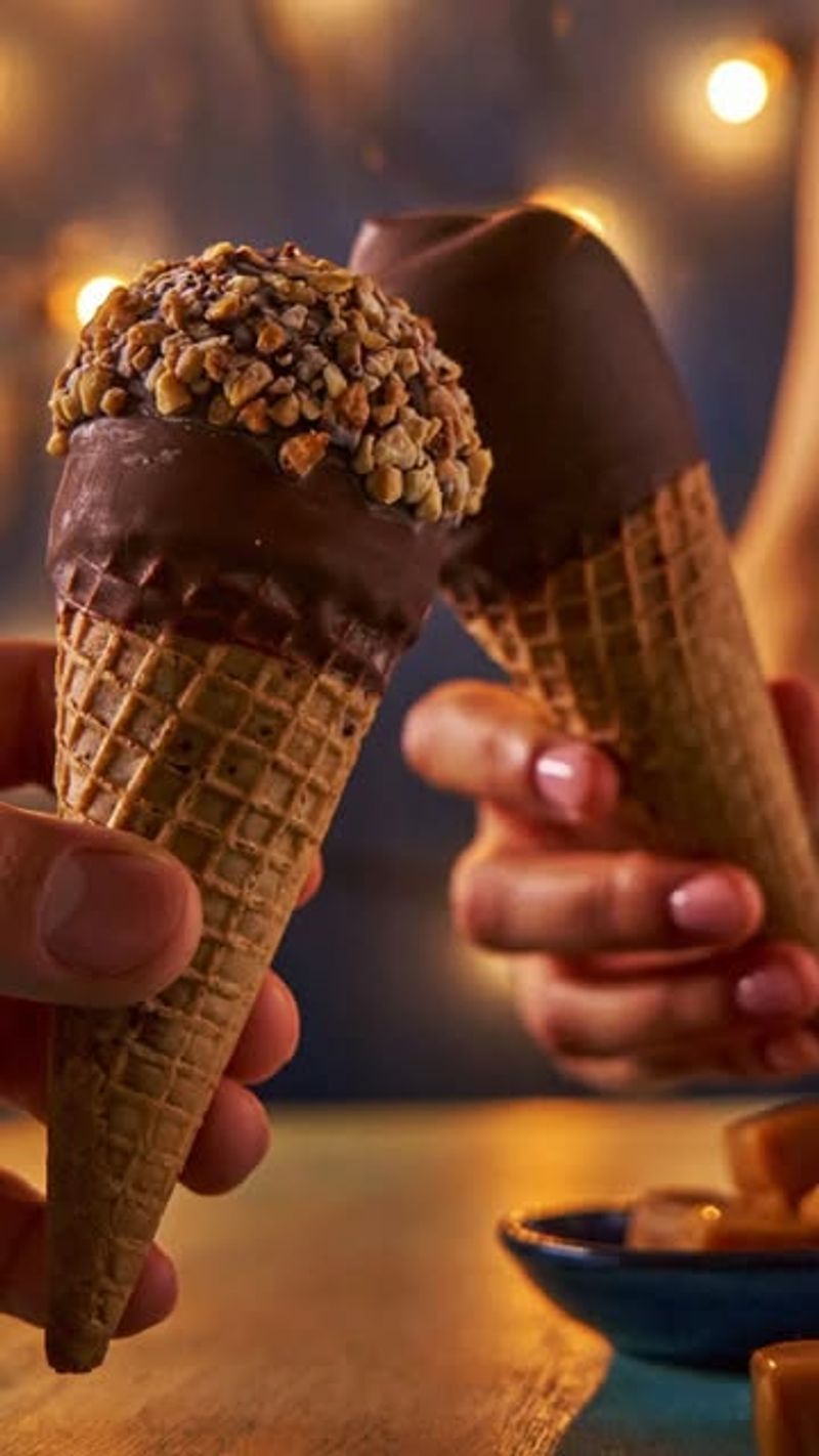The Chocolate Coating on a Drumstick Ice Cream Cone