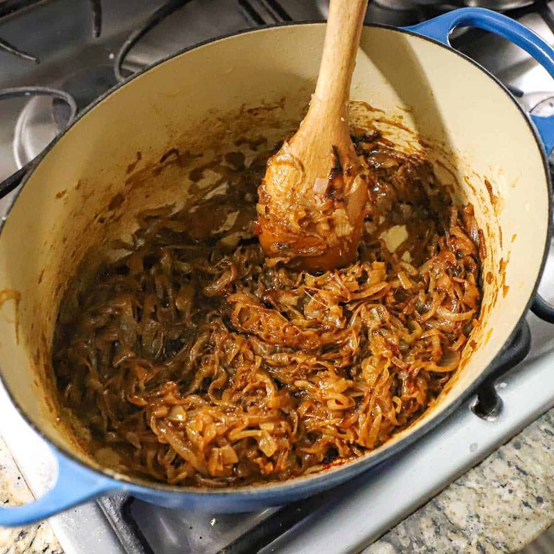 The Caramelized Onion Bits in French Onion Soup