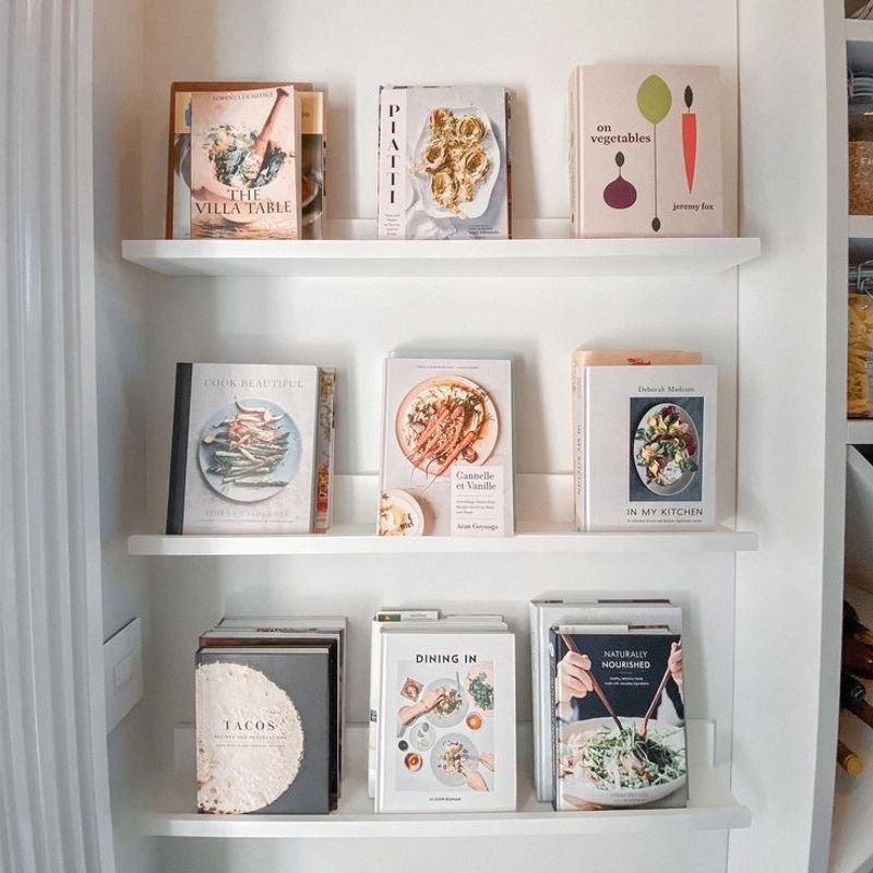 Hang Floating Shelves for a Cookbook Display