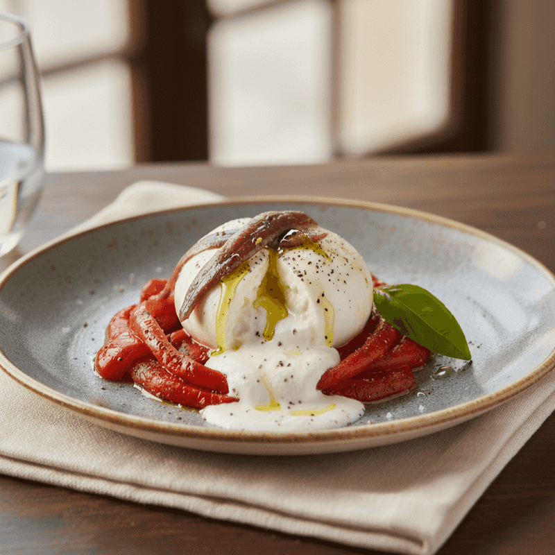 Burrata with Anchovy Dressing