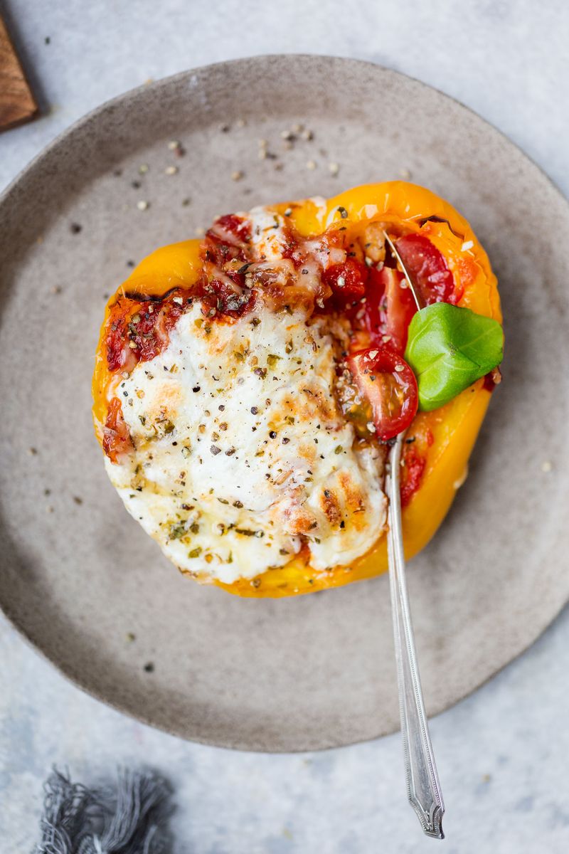 Polenta Stuffed Bell Peppers