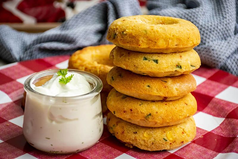 Jalapeño and Corn Doughnut