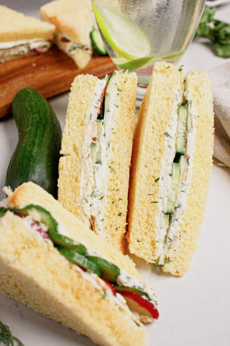 Cucumber Cream Cheese and Smoked Paprika Finger Sandwiches