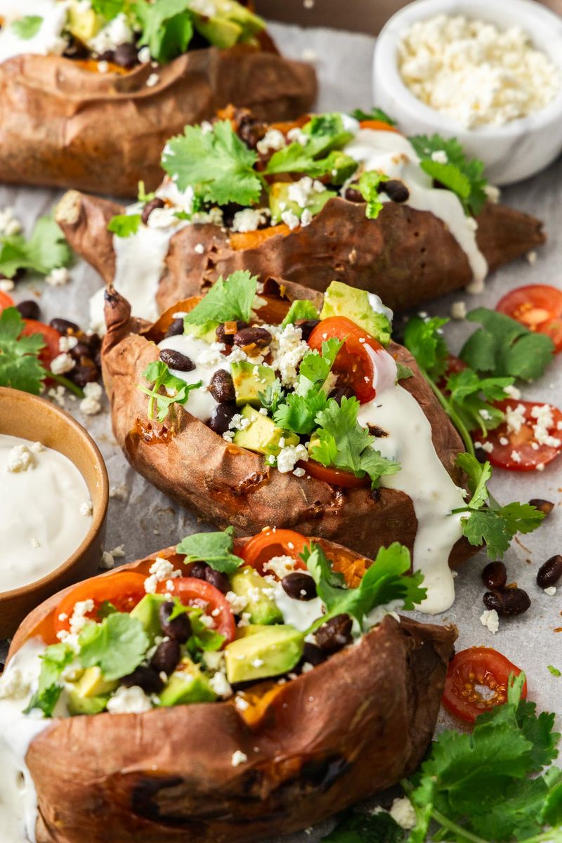 Baked Sweet Potato with Toppings