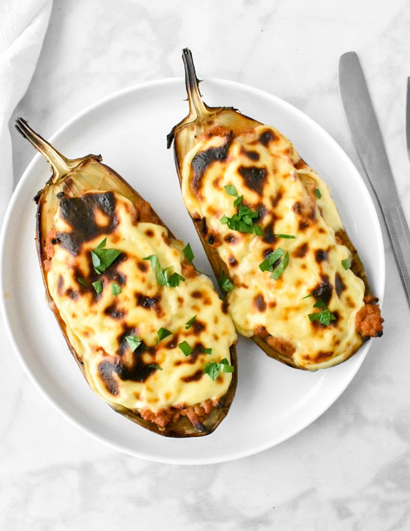 Greek Papoutsakia Stuffed Aubergine