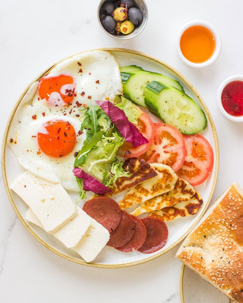 Beyaz Peynir and Boiled Egg Mezze Plate