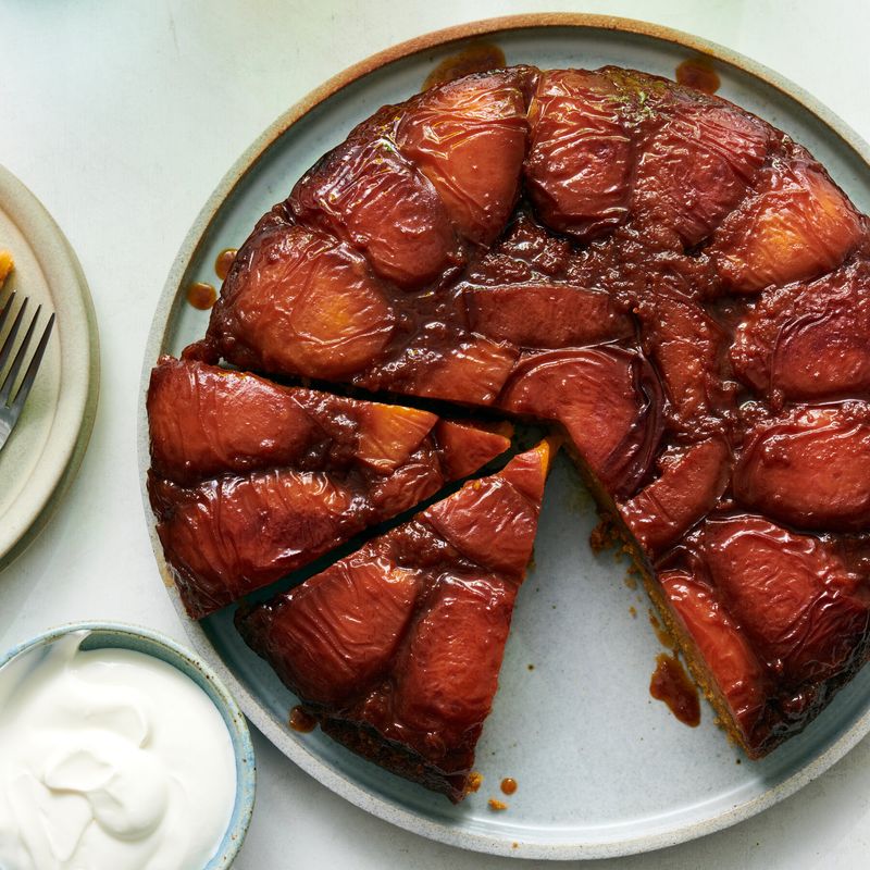 Upside-Down Peach Cobbler
