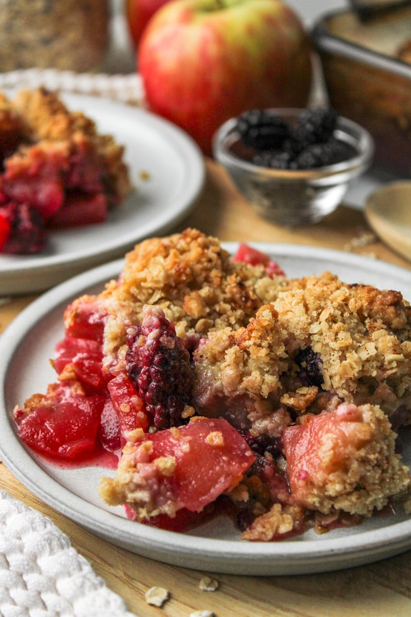Blackberry Crumble With Hazelnut And Oat Topping