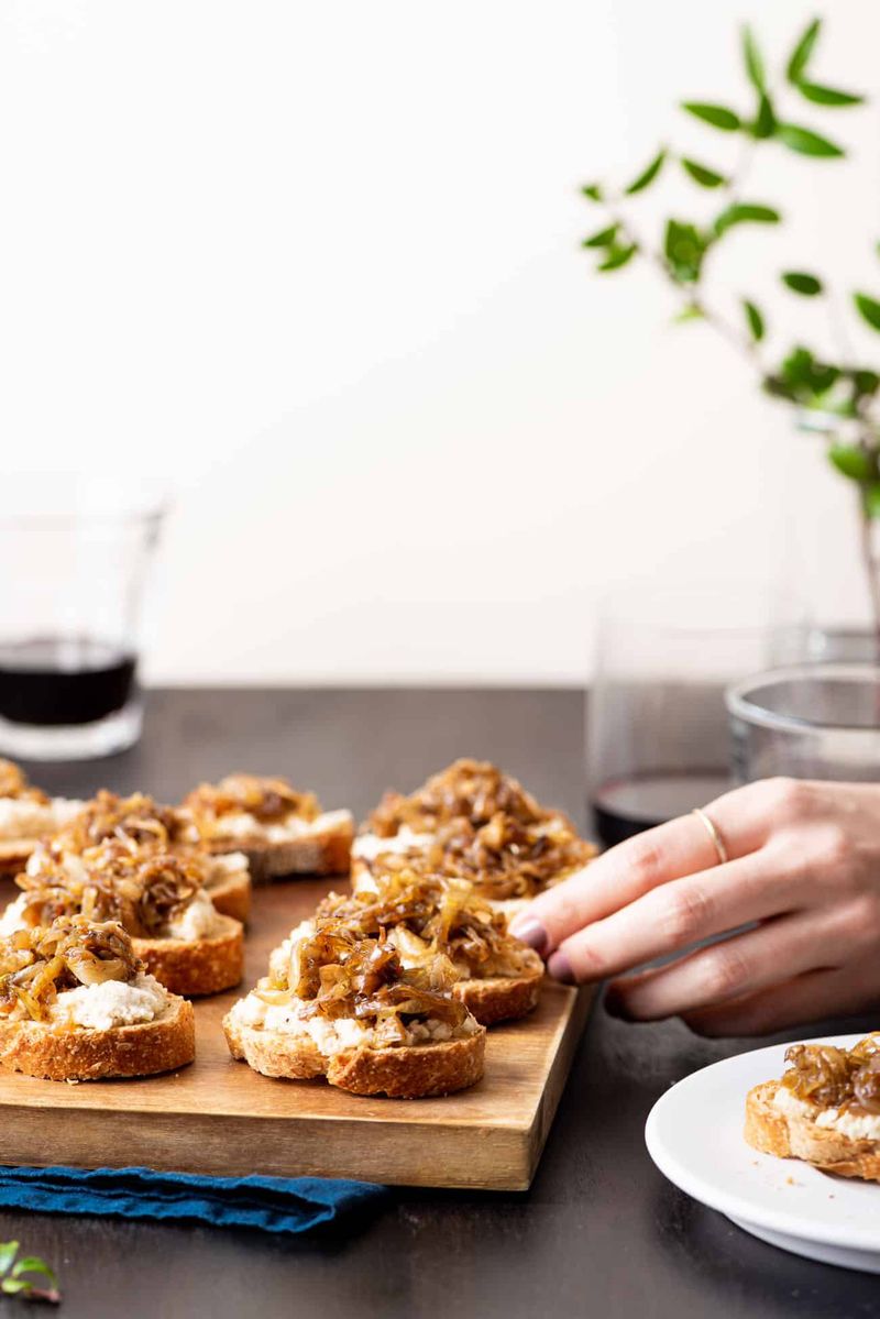 Caramelized Onion and Tomato Crostini