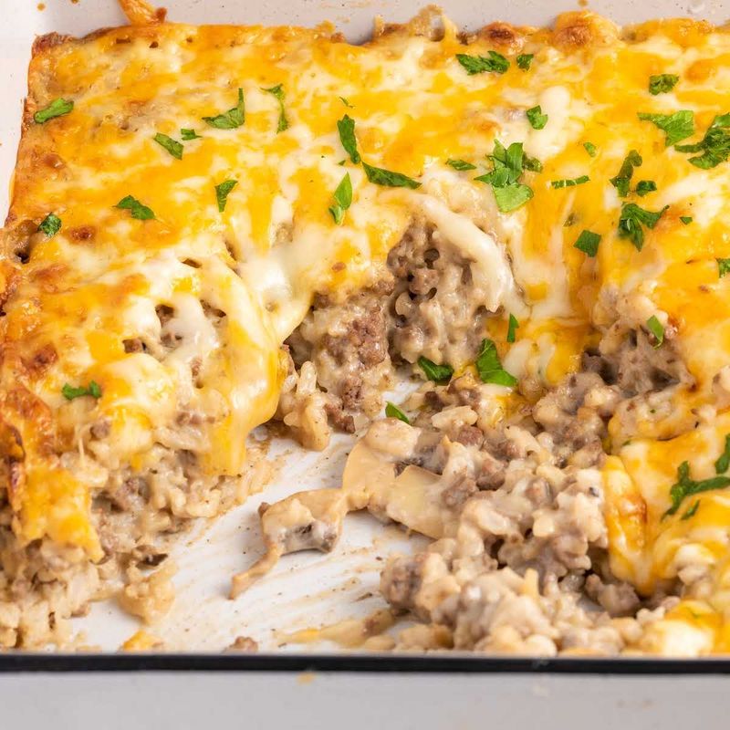 Cheesy Beef and Rice Casserole