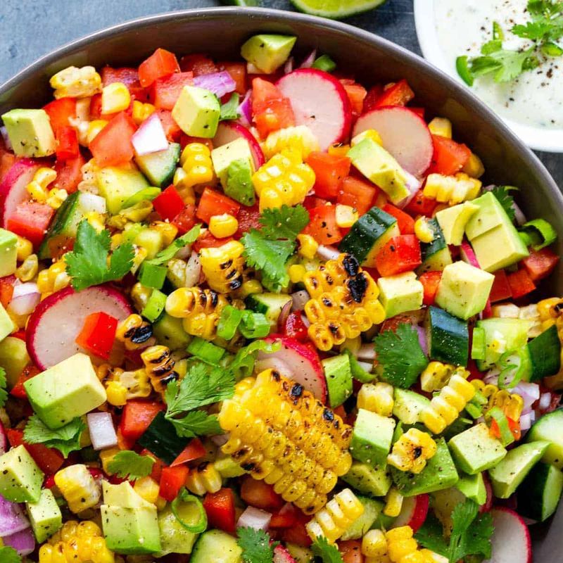 Radish and Corn Salad with Herb Butter Dressing