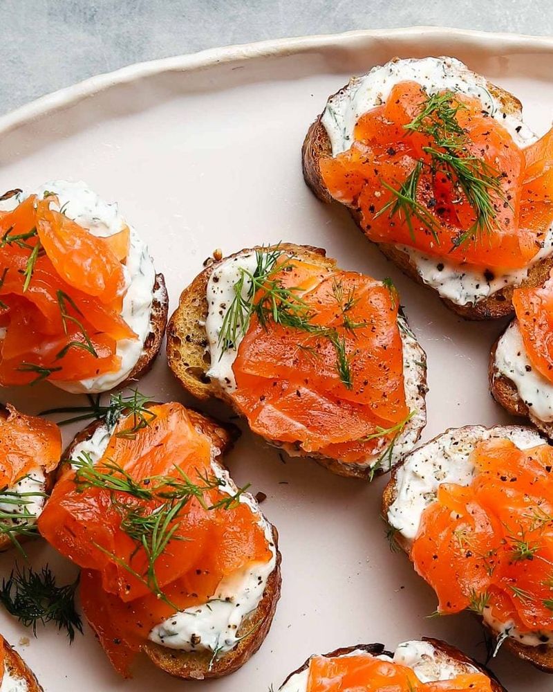 Gravlax on Rye Crackers