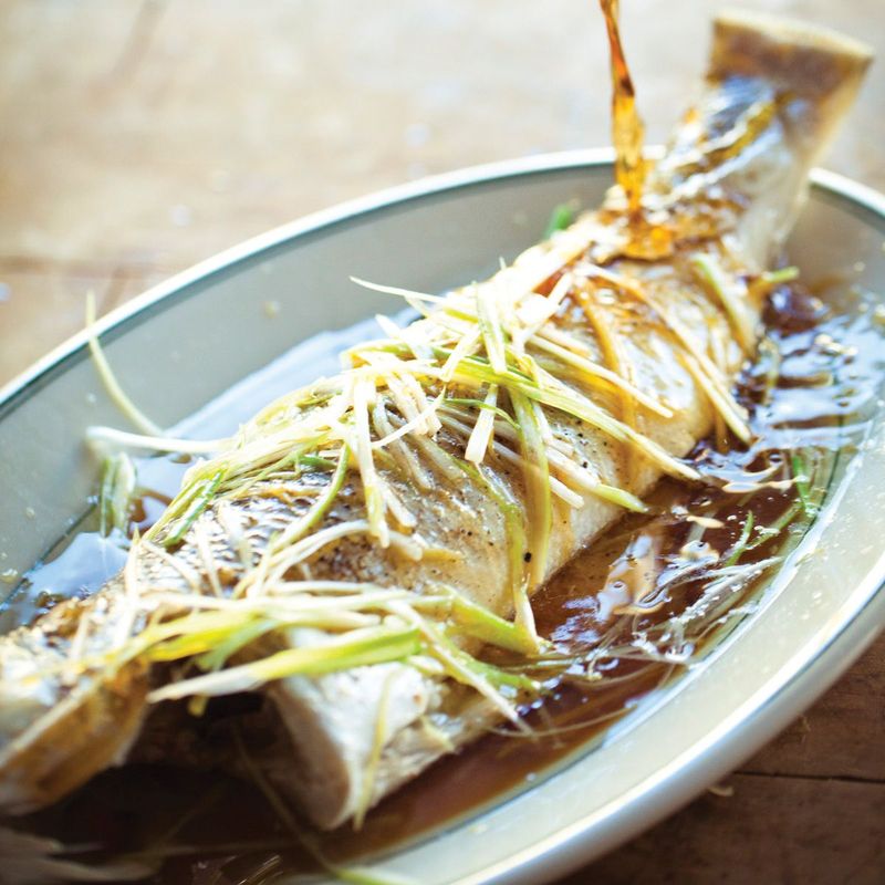Steamed Fish with Ginger and Soy