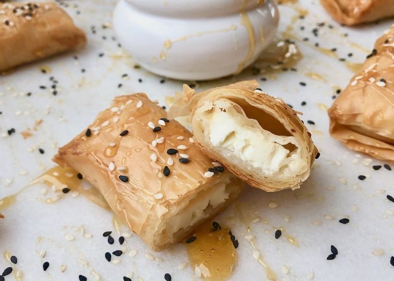 Sesame Honey Phyllo Rolls