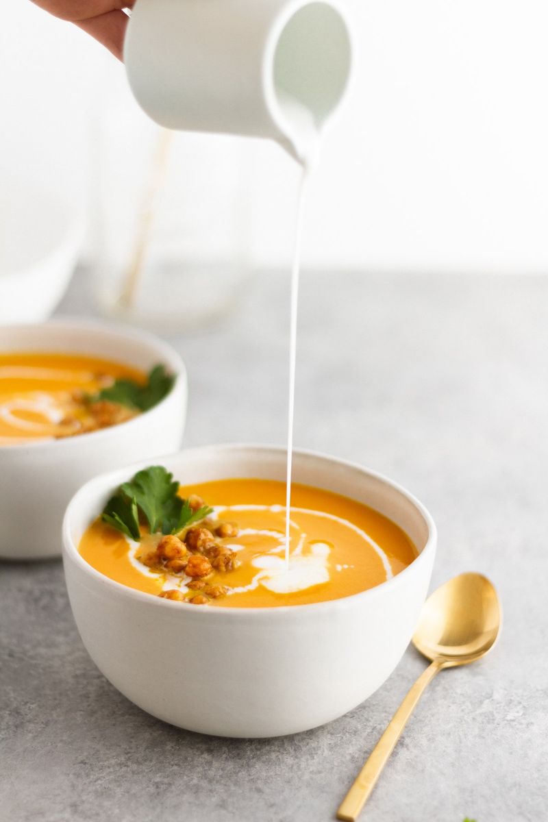 Carrot Ginger Soup With Coconut Cream